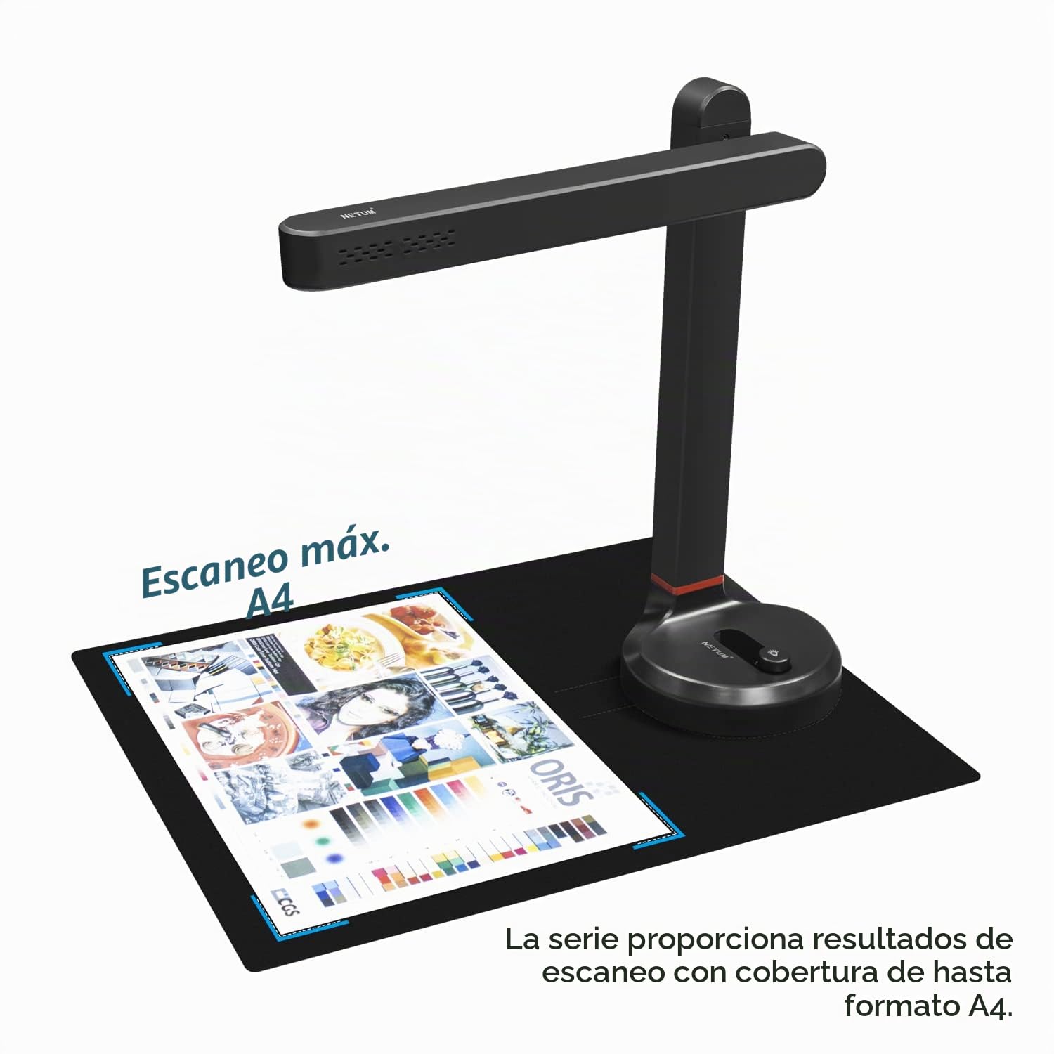 NETUM Cámara y escáner de Documentos, escáner de Libro tamaño A4, cámara de Documentos USB de 8 MP con Enfoque automático, OCR multilingüe, Compatible con Windows (SD-2000NC)