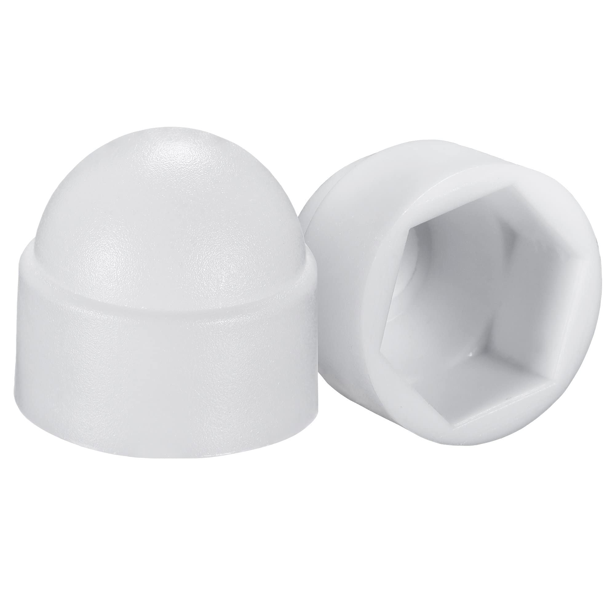MALPURWALA مالبوروالا 50 pcs PVC Hexagon Bolt Dome Protection Cap Covers, Exposed (White) (8mm)