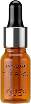 TAN-LUXE The Face - Gotas autobronceadas, medianas/oscuras (10 ml) para añadir gotas de bronceado al cuidado de la piel para un bronceado facial personalizado, libre de crueldad y vegano