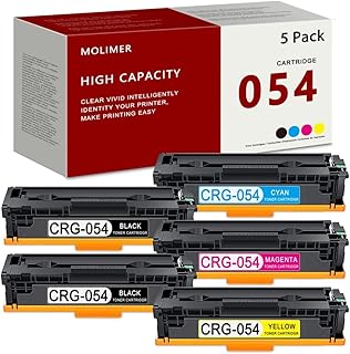 CRG-054 054 Toner Cartridge Replacement for Canon 054 imageCLASS MF642Cdw MF644Cdw MF640C MF641Cw MF643Cdw MF645Cx LBP621Cw LBP622Cdw LBP623Cdw Printer Ink (Black, Cyan, Magenta, Yellow, 5 Pack)