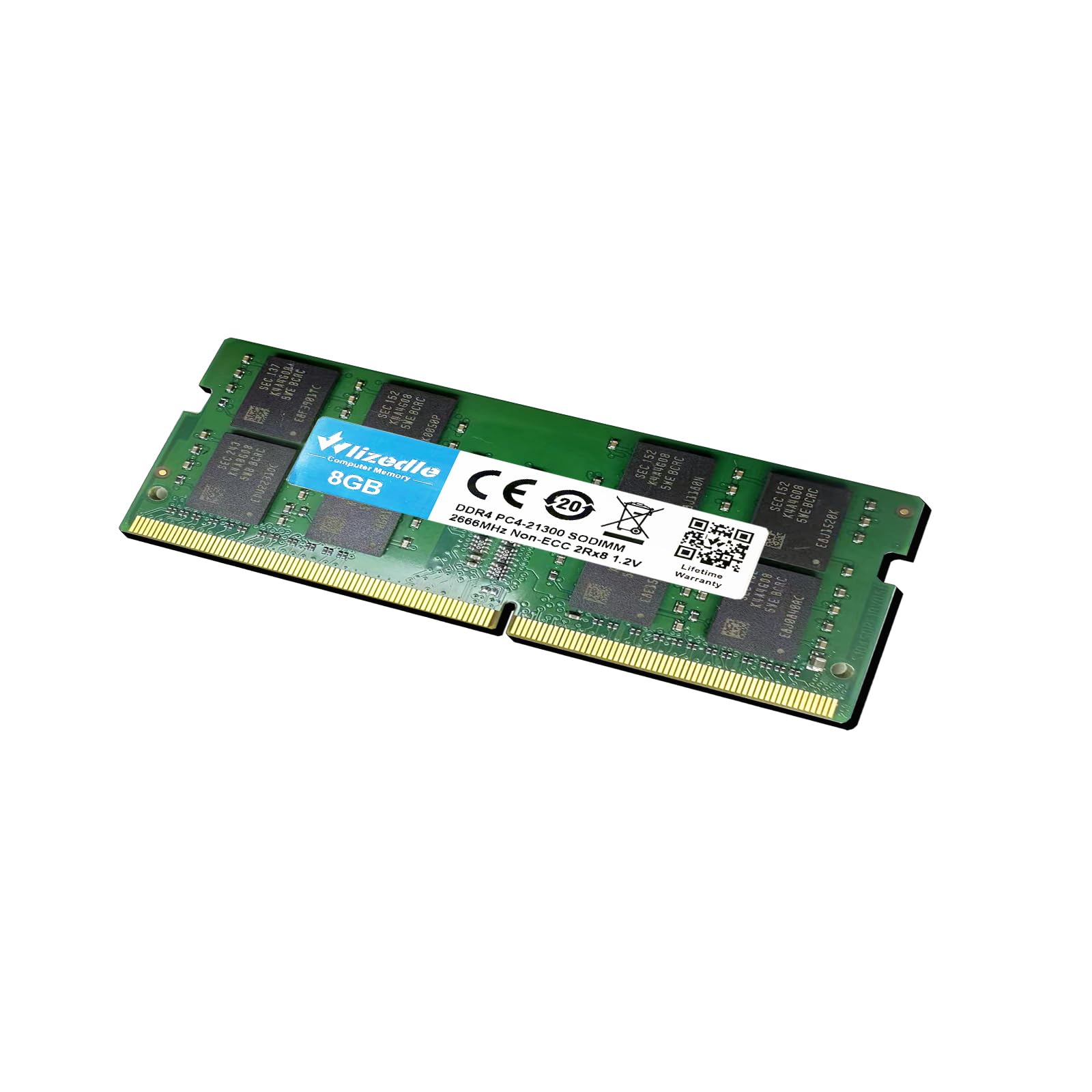 DDR4 2666MHz Laptop Memoria RAM 16GB Kit (2x8GB) CL19 SO-DIMM Modulo di Memoria PC4-21300 260-Pin 1.2V Non-ECC 2Rx8 Upgrade Notebook Memory per Computer Portatile, Verde