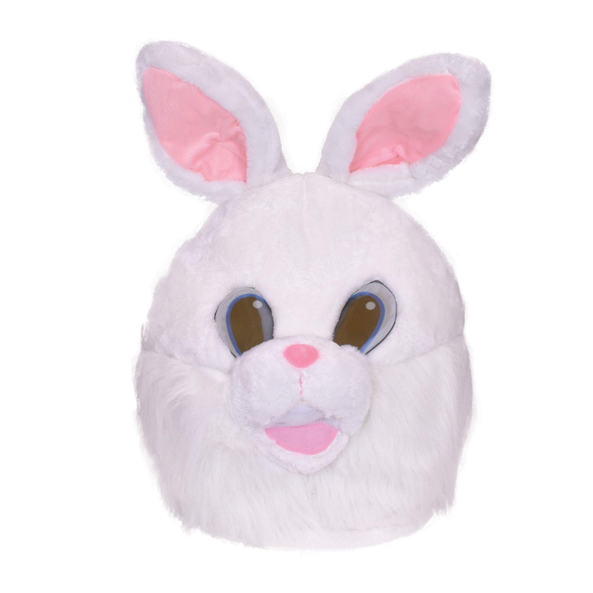 Bristol Novelty BM561 Bunny Mask Mascot, Men, Women, White, one size Halloween
