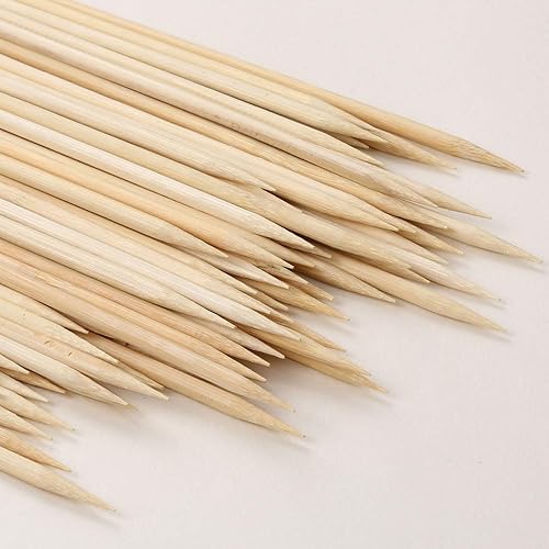 Miniatura 5 de 100 unidades Brochetas de bambú de 6 pulgadas para Shish Kabob, brochetas para asar a la parrilla, barbacoa, frutas, aperitivos, cócteles y palitos