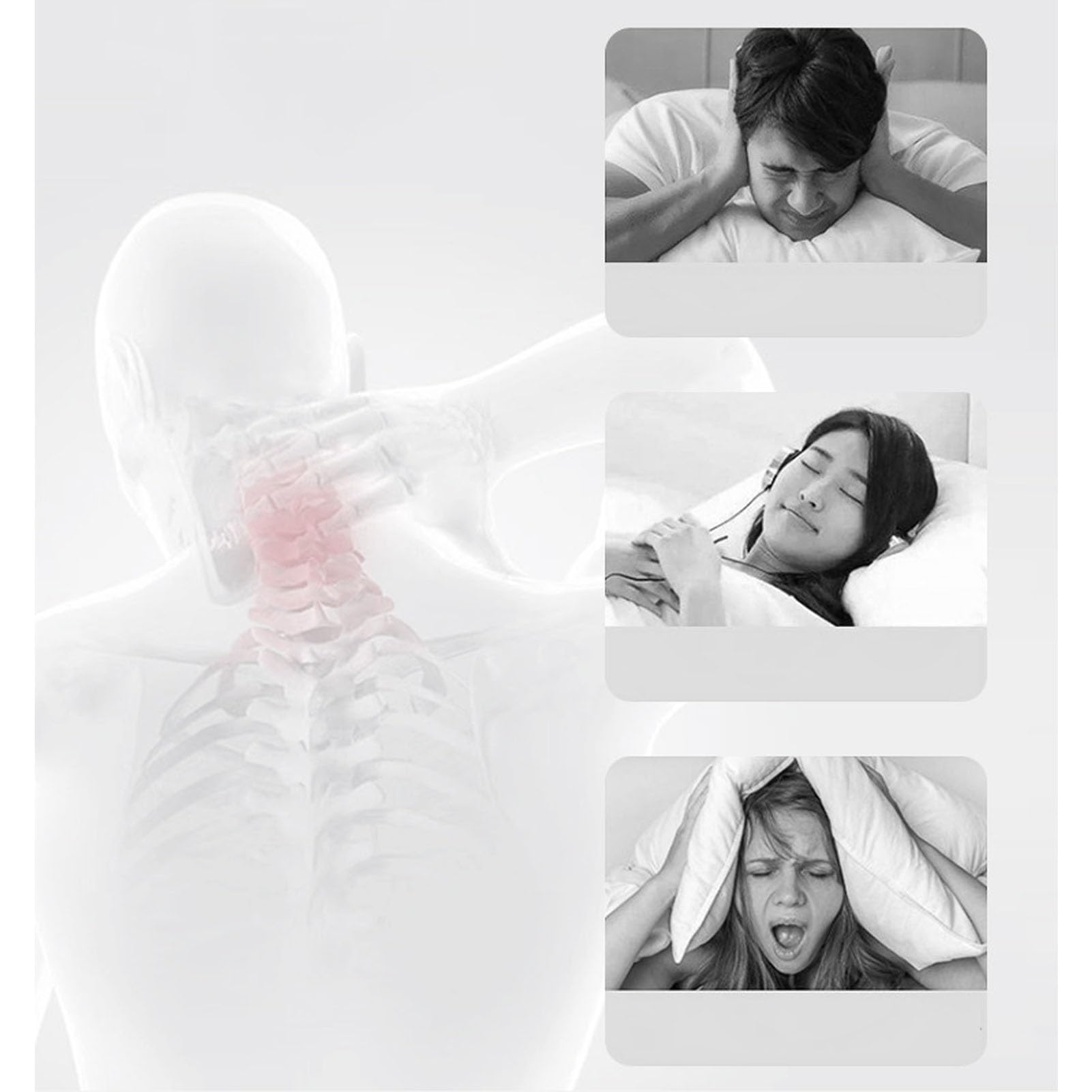 Hidyliu Almohada para la Oreja con Orificio Doble, Soporte Ajustable de Espuma Suave de Alta Densidad para un Sueño Cómodo