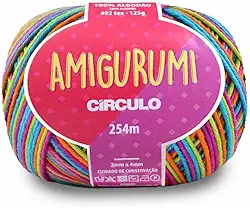 Linha para Crochê ou Tricô Colorido Fio Amigurumi 254m 100% Algodão - Circulo