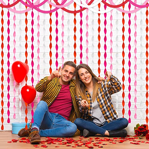 20 Rolls Valentine's Day Crepe Paper Streamers, 1640 Ft Crepe Paper Decorations For Valentine's Day Various Large Hanging Party Backdrop Diy Decoration, Red, White & Pink Diy Supplies 82Ft/Roll #TOP4