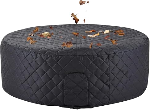 Insulated Inflatable Hot Tub Thermal Cover, Energy Efficient Hot Tub Cover with Zipper Door, Waterproof Round SPA Hots Tubs Insulated Covers Replacement, Waterproof, Dustproof