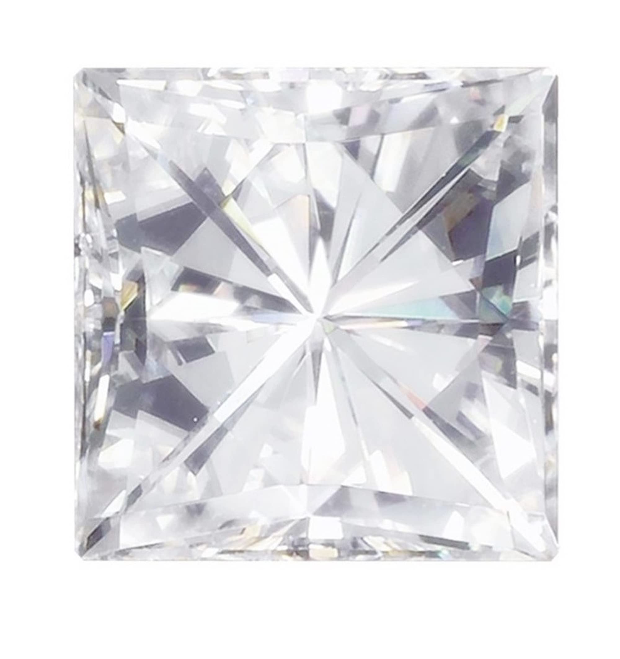 ENTREPLATA Un Pendiente de Circonita de Plata de Ley 925. Brillante Zirconio Tallado en forma Cuadrada de 7 mm. Pendiente Blanco Cristal Circonita 7x7 mm.