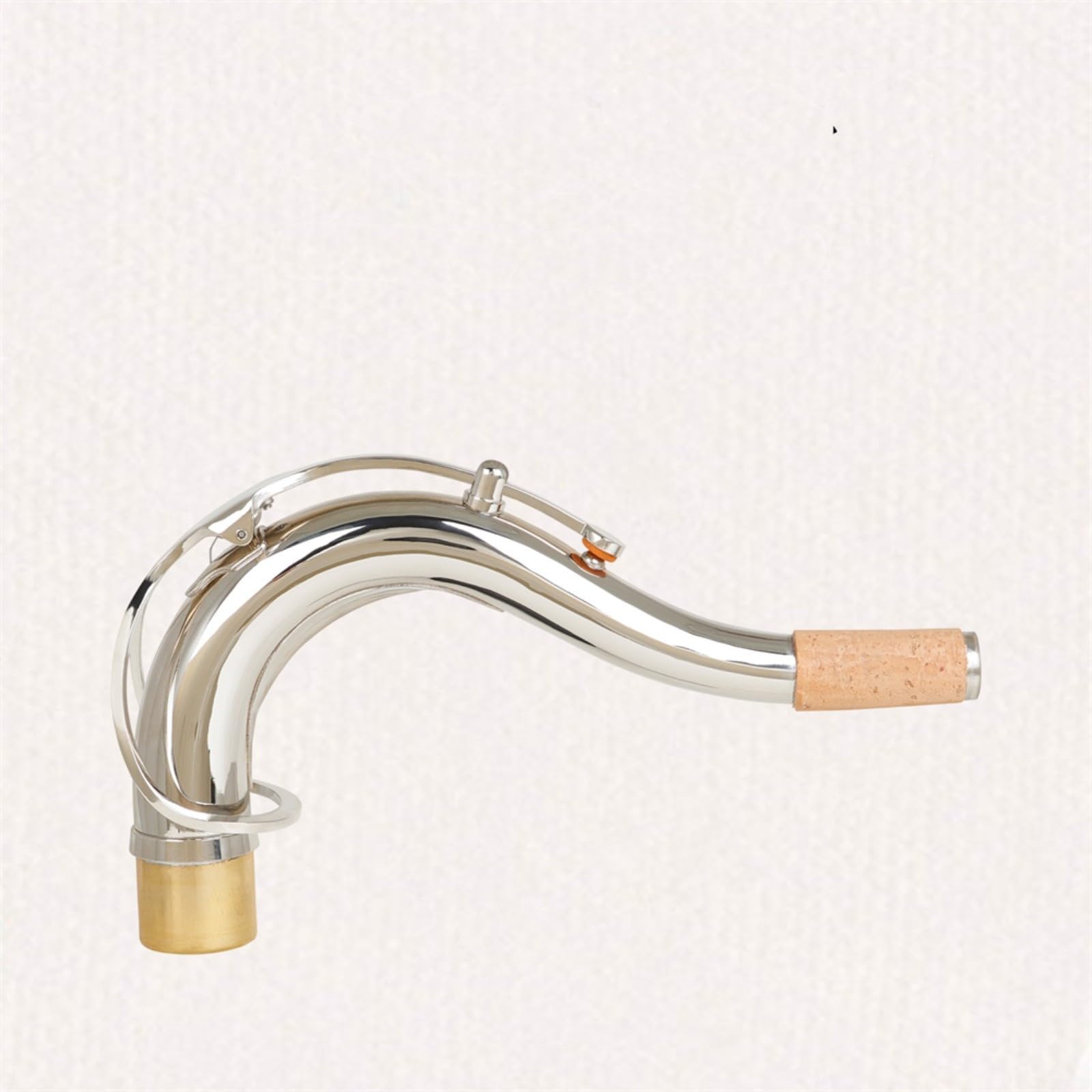 Manico di ricambio per sassofono tenore, in ottone, con cuscinetto in pelle e sughero, diametro 275 mm, per orchestra, studenti, musicisti, per esercitarsi nelle esibizioni (argento)