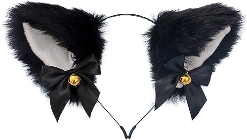 Faylay - Cosplay chica peluche orejas de gato, peludo, accesorio para la fiesta o pijamada
