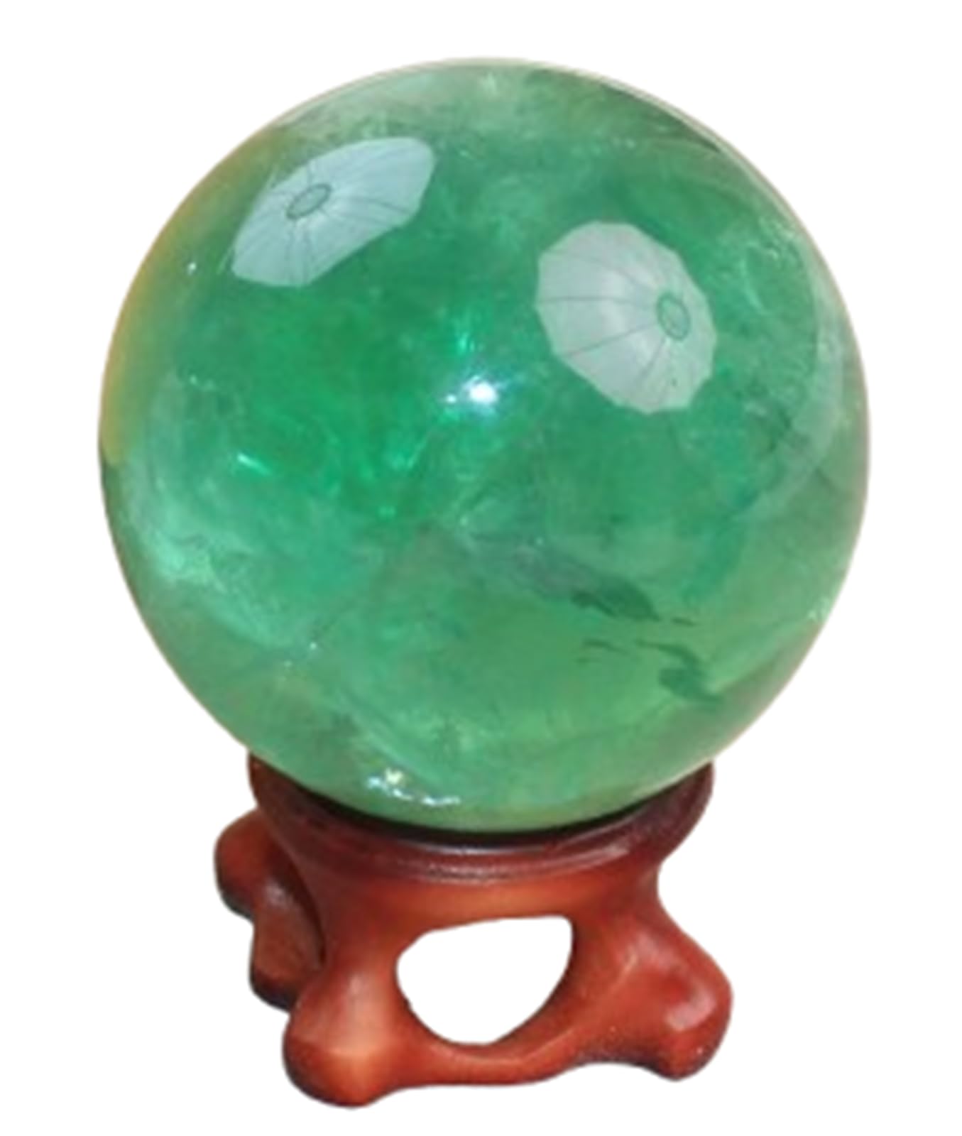 NHDVDVAV Green Fluorite Quartz Crystal Sphere Natural Rock Crystal Gemstone Orb Crystal Ball for Meditation Fengshui Home Decor Housewarming Gift,50mm