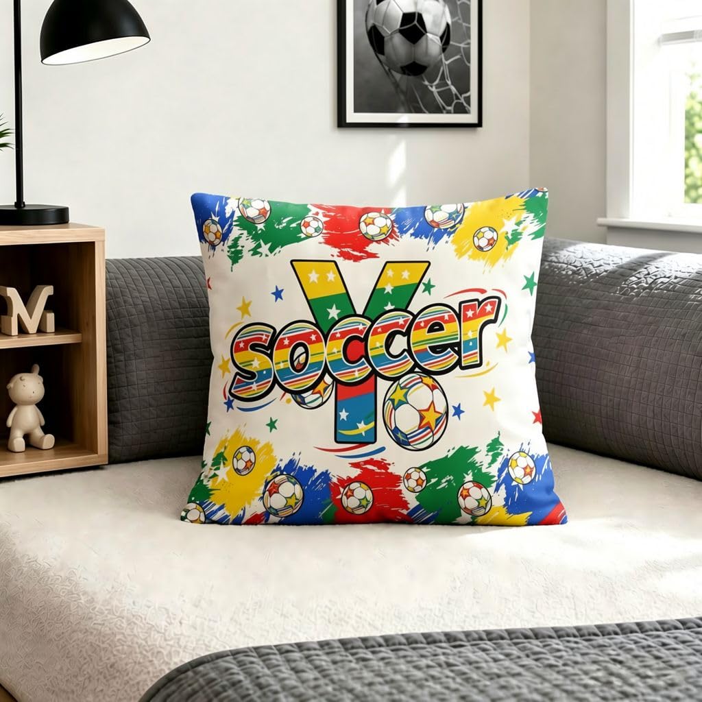 Soccer Throw Pillow Covers -24x24