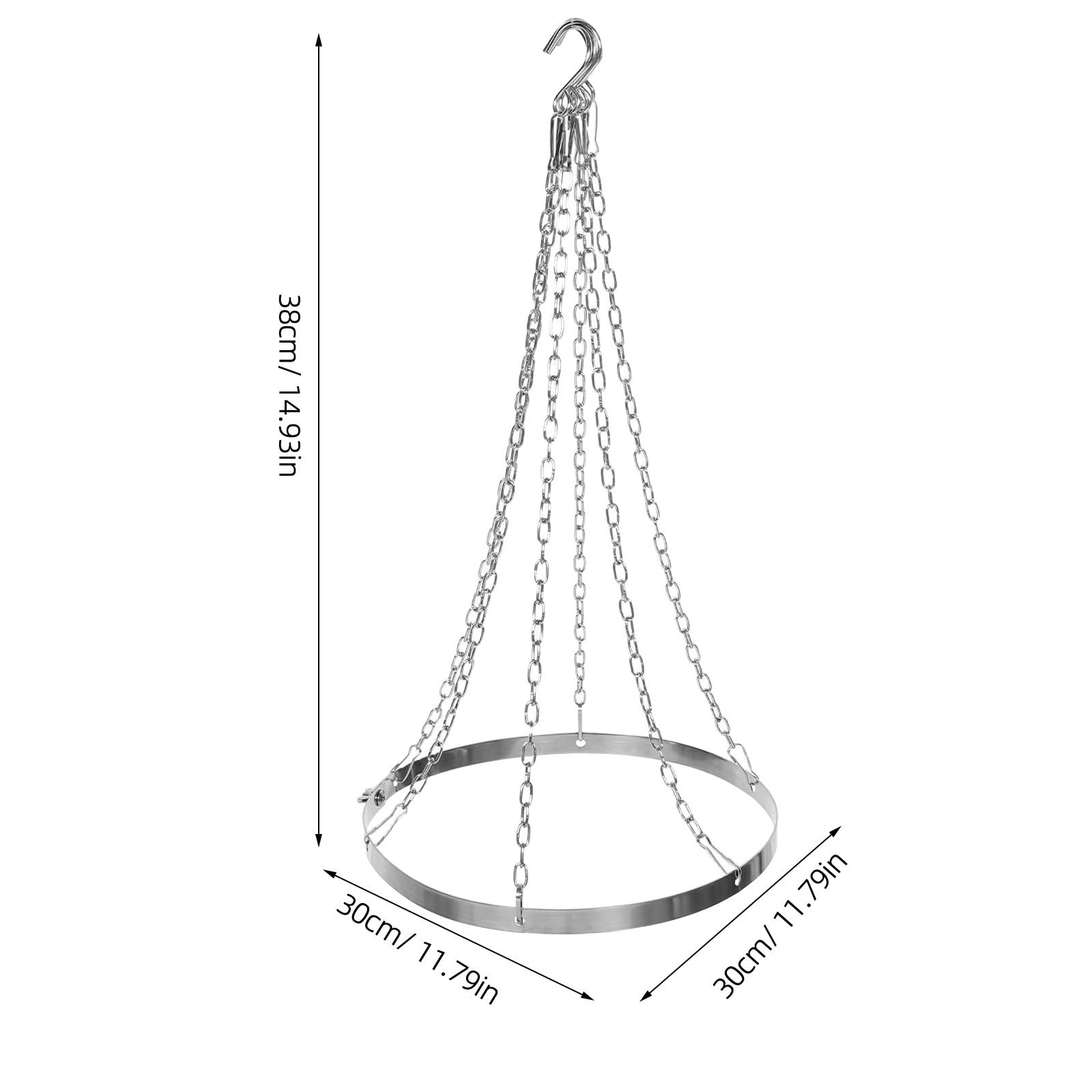 GLEAVI Anneau de Suspension 30 cm en Acier Inoxydable pour Rideaux de Plafond, Support pour Voilage, Installation Ferme pour lieux de Mariage et Chambres à Coucher
