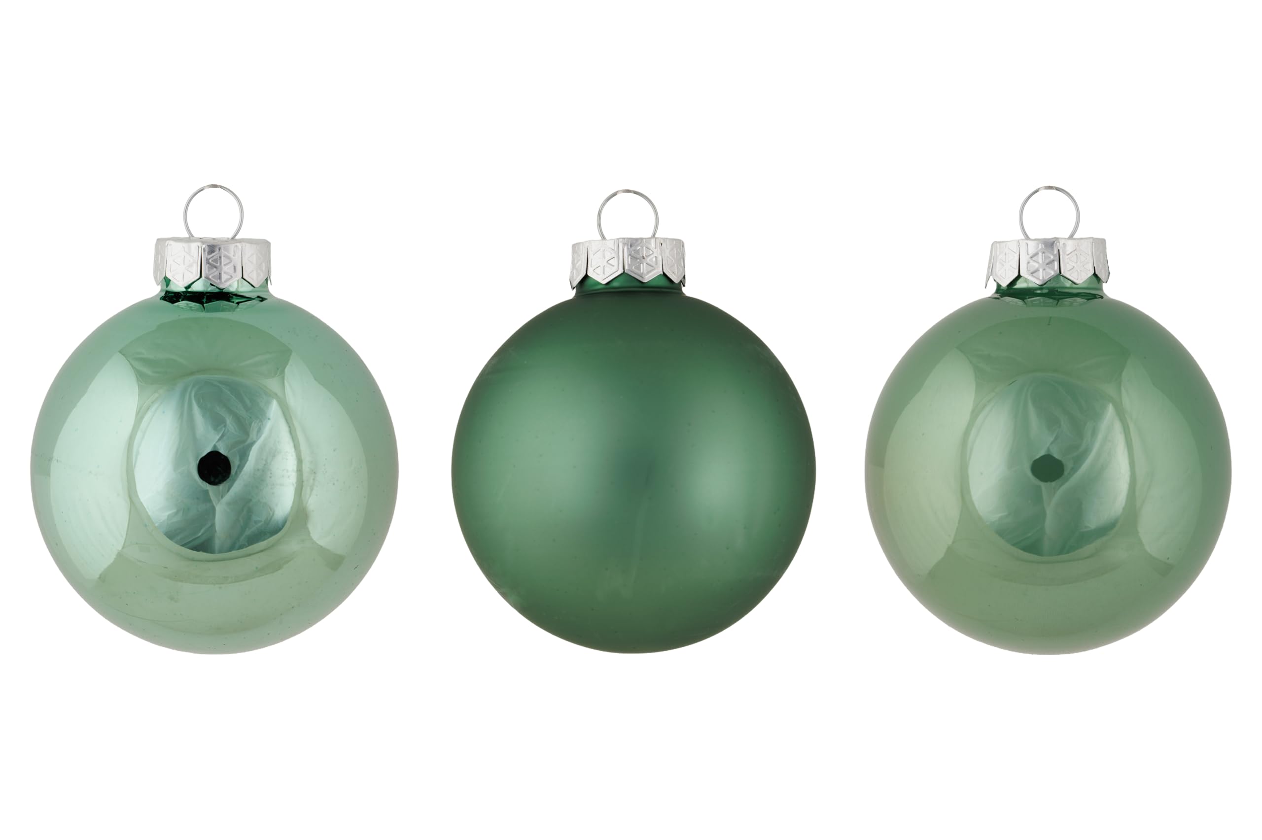 Cosy Home Lote de 24 Bolas de Navidad de Cristal, Menta Brillante Mate, D6 cm