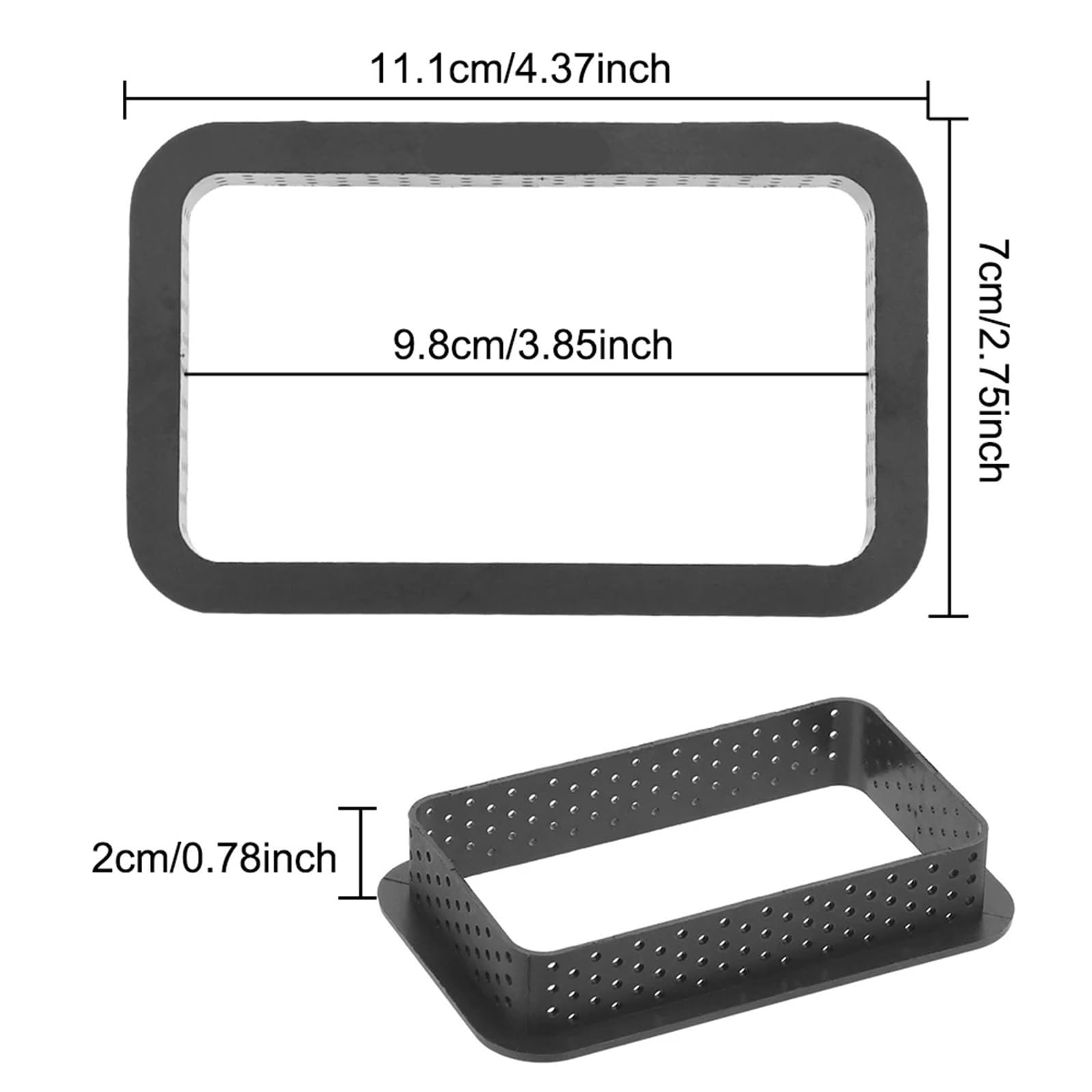 1PCS Kuchen Form Torte Ring Backform Dessert Backformen Cutter Runde Quadratische Perforierte Kreis für Torten Kuchen Schichttorten(Rectangle)