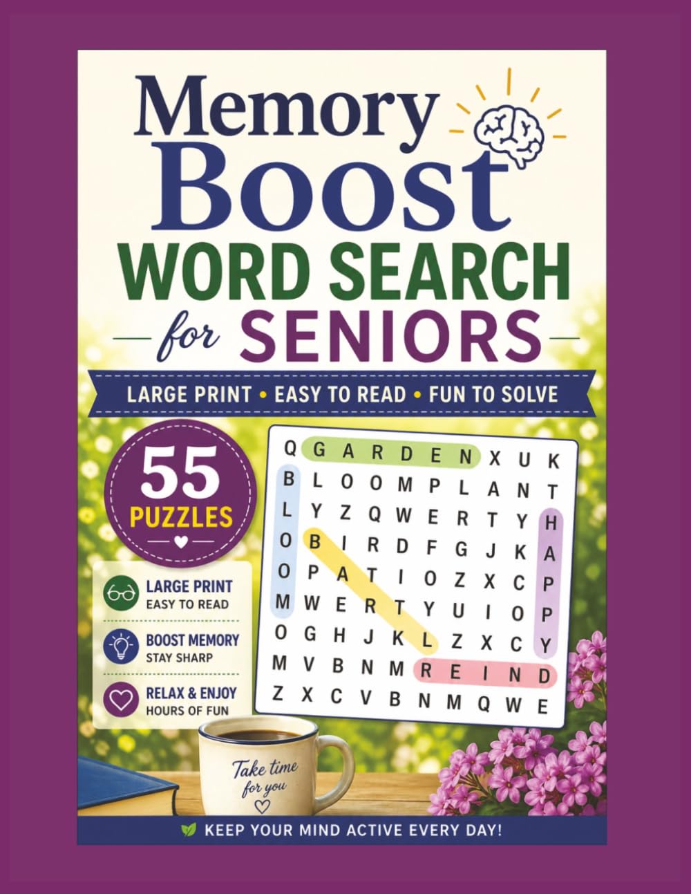 Memory Boost Word Search for Seniors: Large Print Easy to Read Fun to Solve