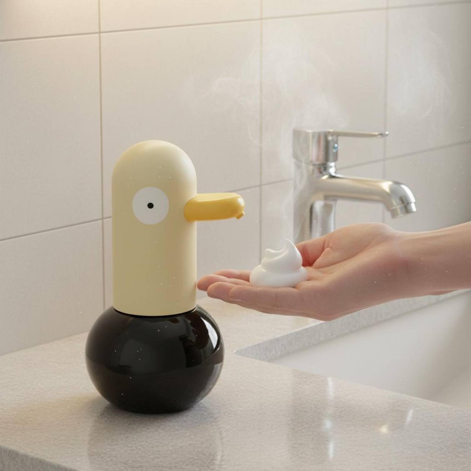 Dispensador de Jabón de Espuma Automático Dispensador Dosificador Bomba Funcionamiento Eficiente con Batería de y Tanque Visible IPX4 Adecuado para Cocinas Húmedas Baños Hogares, Azul