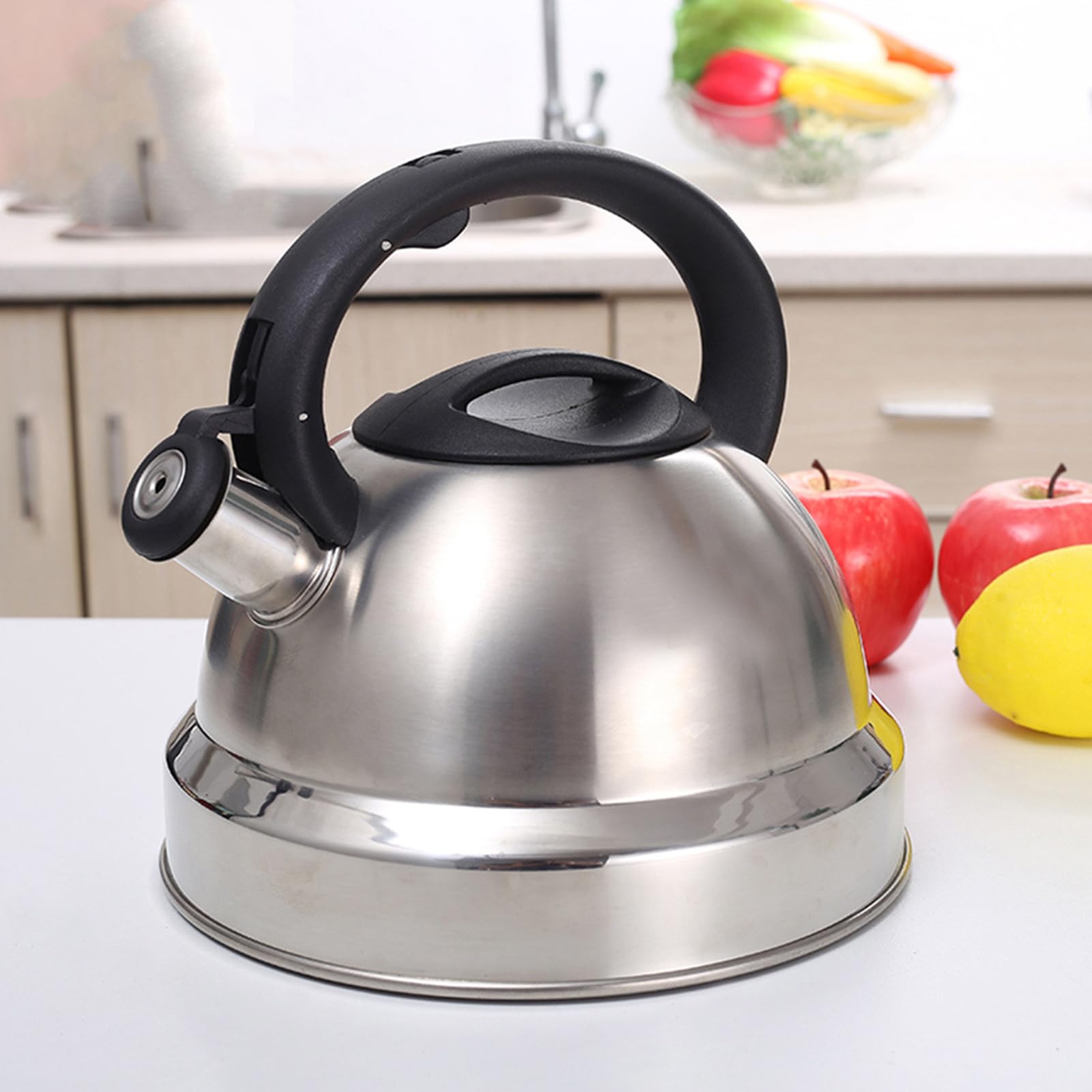 AYNEFY AYNEFY2U6OBNVTI4 Bouilloire sifflante en acier inoxydable facile à utiliser pour cuisinière à induction et cuisinière à gaz