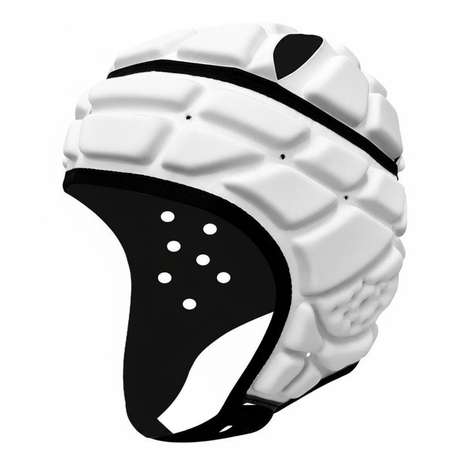 Adjustable Chin Strap uncoveredFace Head Protector Rear Lace Adjustment Padded Helmet Shell, White, M-picture-23