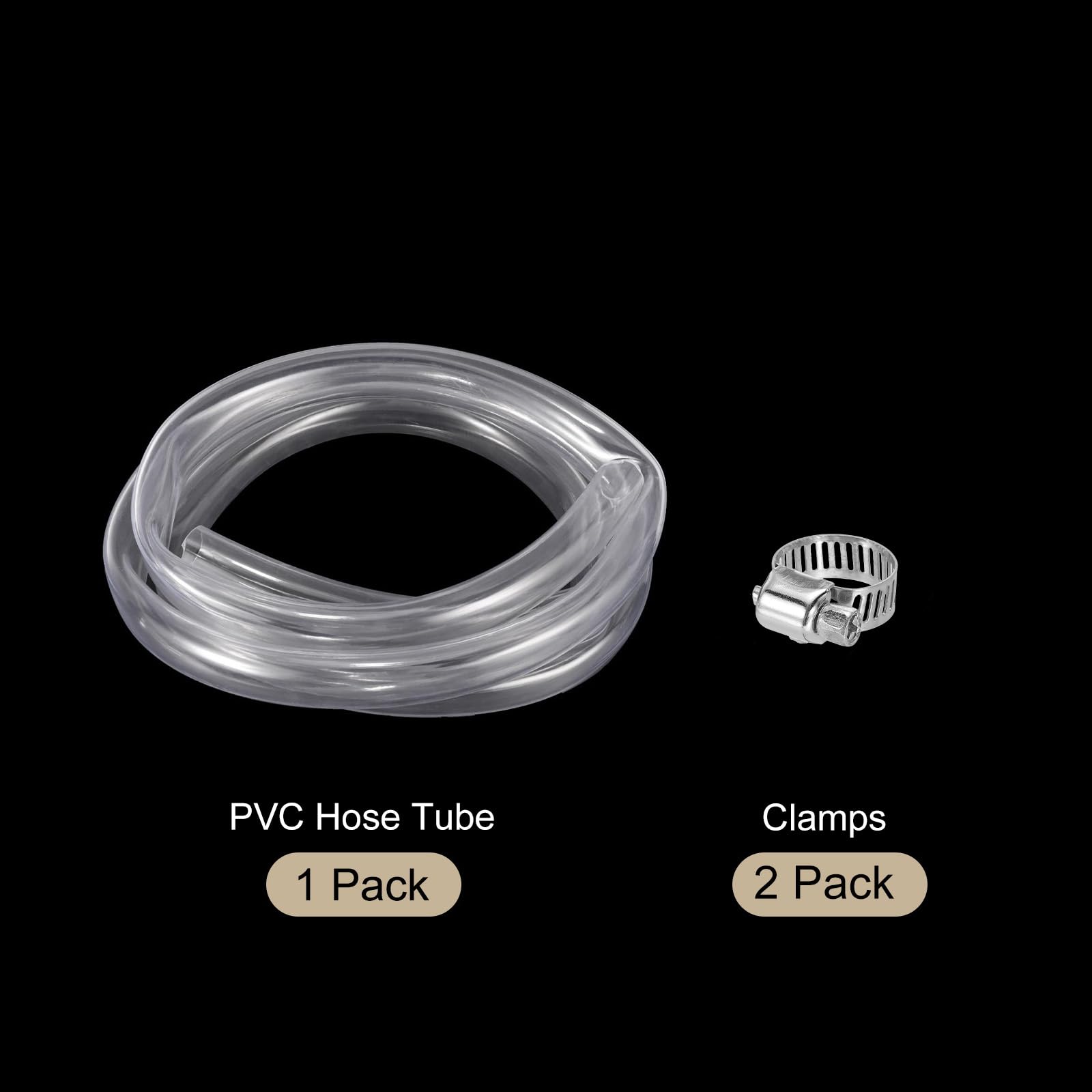 QUARKZMAN Tubo In PVC Trasparente 31.8mm x 38.1mm 10ft Tubo In Plastica PVC Flessibile Per Tubazioni Industriali, Acquari, Pompe, 1 1/4" ID 1 1/2" OD, Con 2 Pezzi Di Fascette