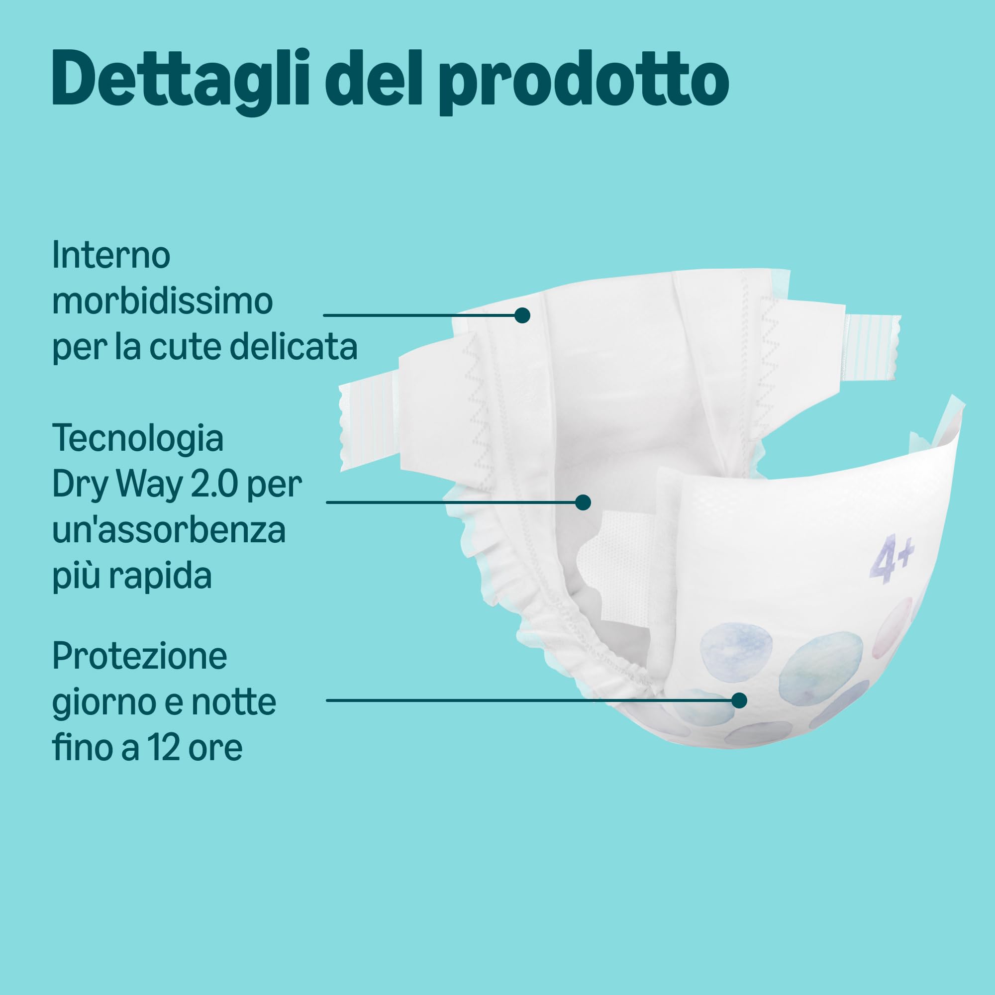 By Amazon Pannolini ultra asciutto, Taglia 4+ (9-15 kg), Con canali d'areazione, Bianco, 80 Unità (1 confezioni da 80) - Nuova versione (Precedentemente un marchio Mama Bear brand, stesso prodotto)