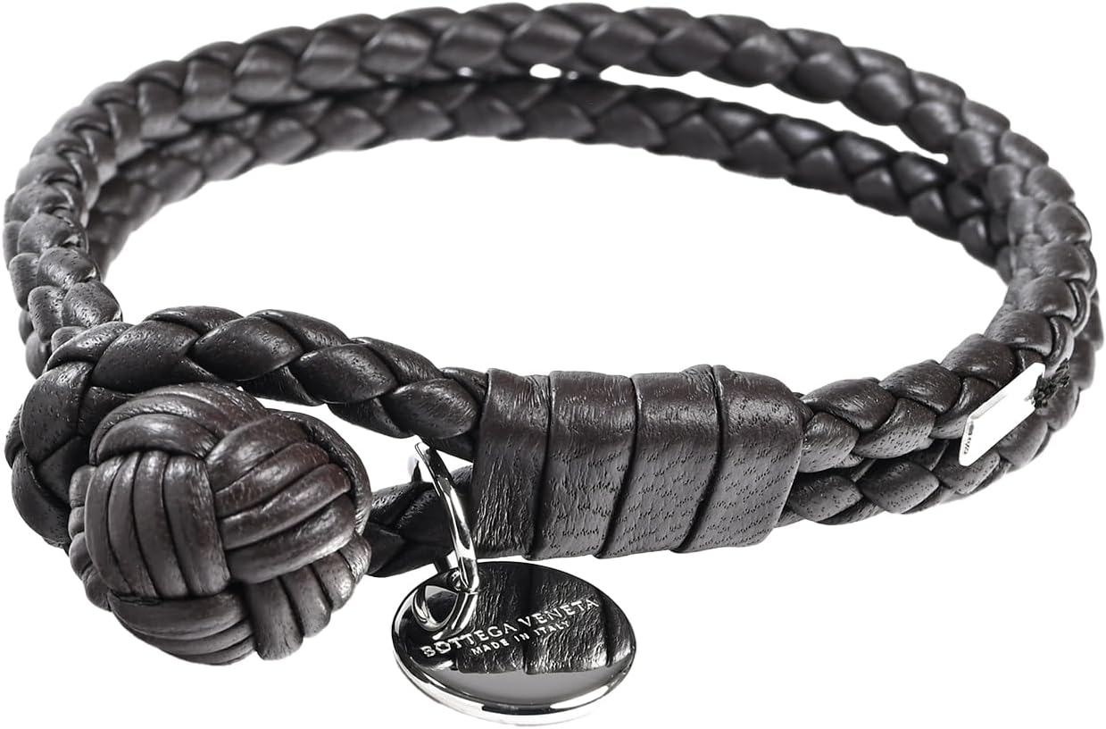 Bottega Veneta 113546 V001D 2113 Mブレスレット、ミディアム、レザー、イントレクチアートメンズ、女性、茶色、革