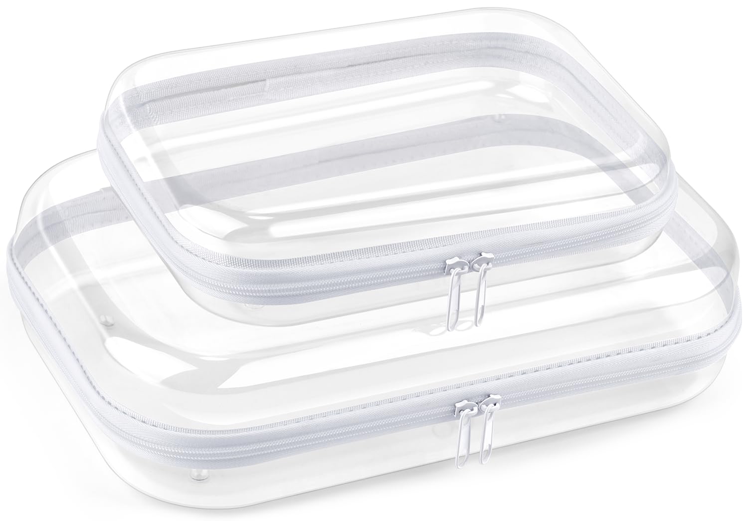 YSHXNX 2 Pack Travel Toiletry Bags,Large Toy Storage Bags,clear hard shell zipper case,Waterproof toys storage and Organizer Bags for Puzzles,Board