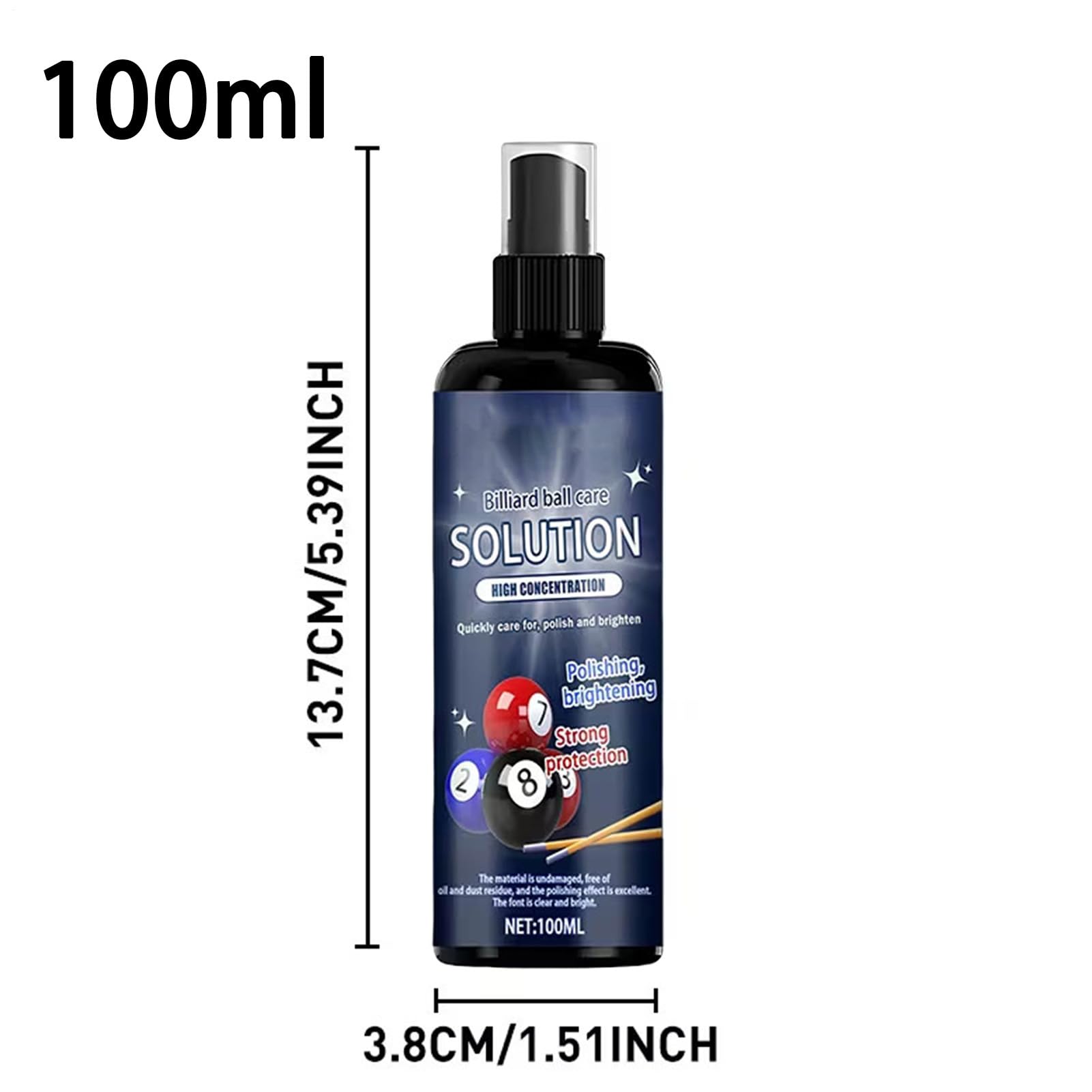 Limpiador de bolas de billar 100 ml con esponja | Accesorios de billar para piscina