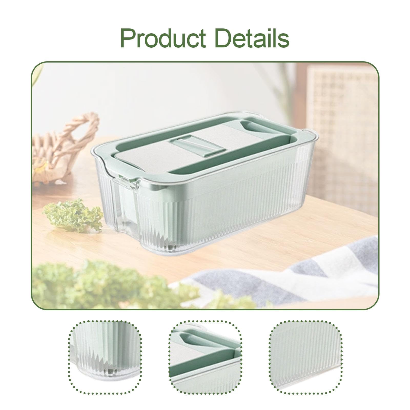 Gralara Mandolina para Cortar Verduras y Frutas, utensilio de Acero Inoxidable con Recipiente, Azul con 3 Cuchillas, Individual