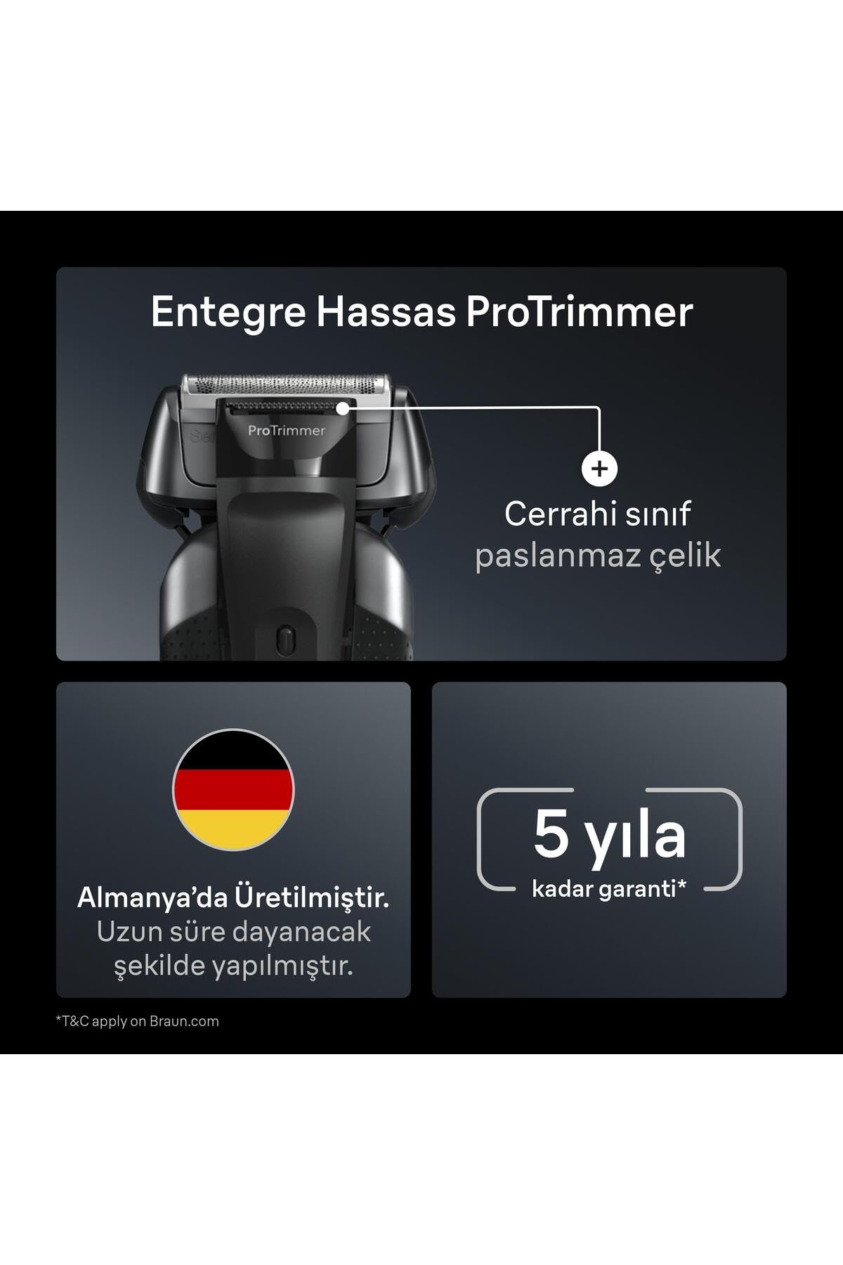 Braun Rasoir électrique Series 8 pour homme, tête de précision 4 + 1, SensoAdapt pour toutes les densités de barbe, rasoir avec batterie de 60 min, support de charge, rasoir humide et sec – 8617s