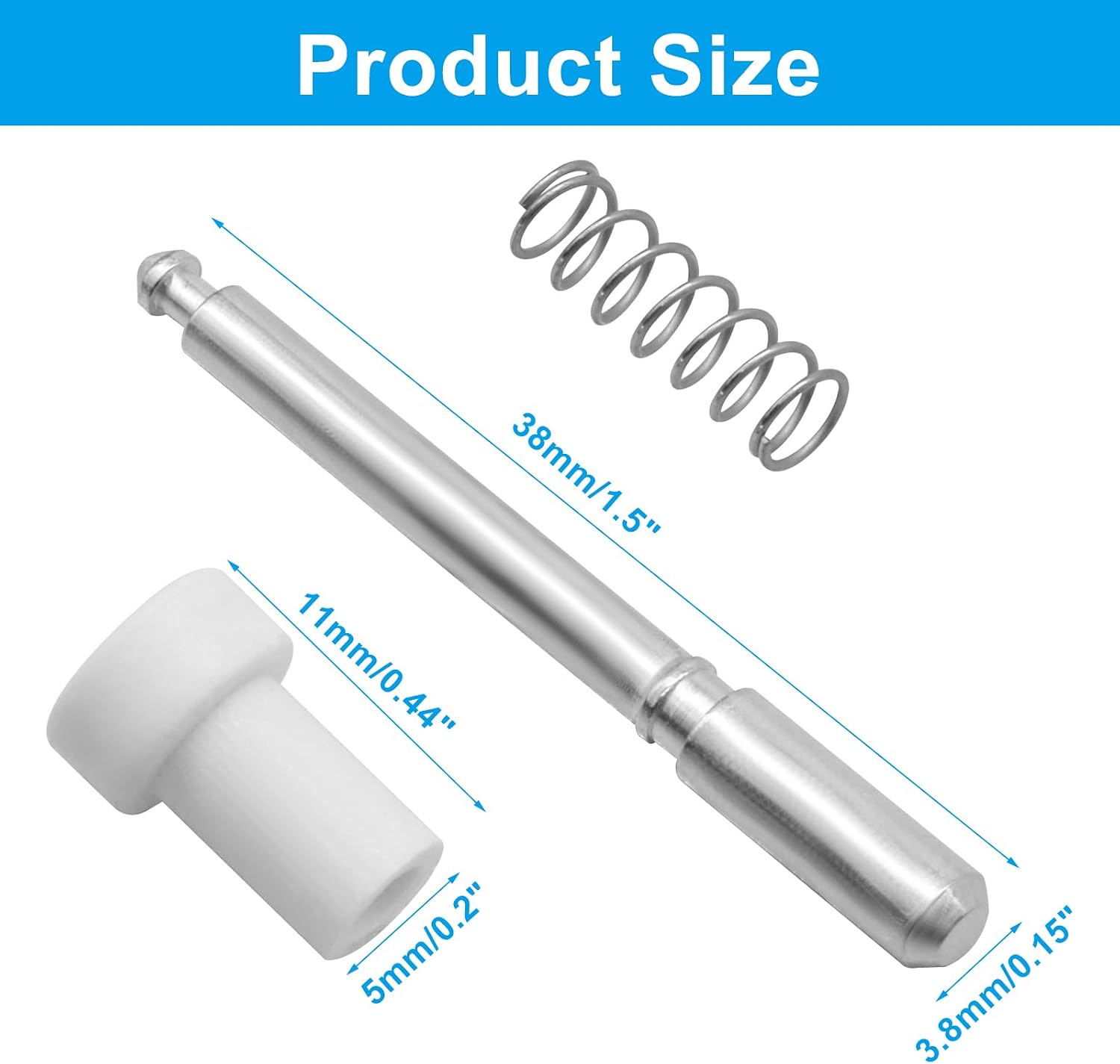 25 Pack Window Screen Plunger Latches with Caps, 5/32" x 1-1/2" Aluminum Window Screen Plunger Pins Frame Latch Lock Bolts(White)