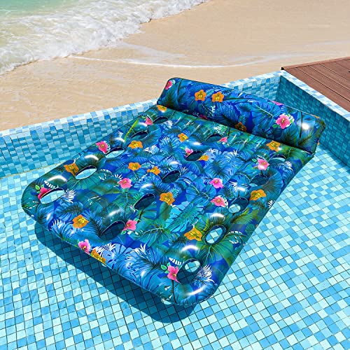 Finduwill 2Pack Oversized Pool Floats Adults - 72" Extra Large Pool Floaties Raft For 1-2 Person And 72" X 37" Extra Large Fabric-Covered Pool Float Raft For Adults Ultra-Comfort Cooling Rafts #TOP4