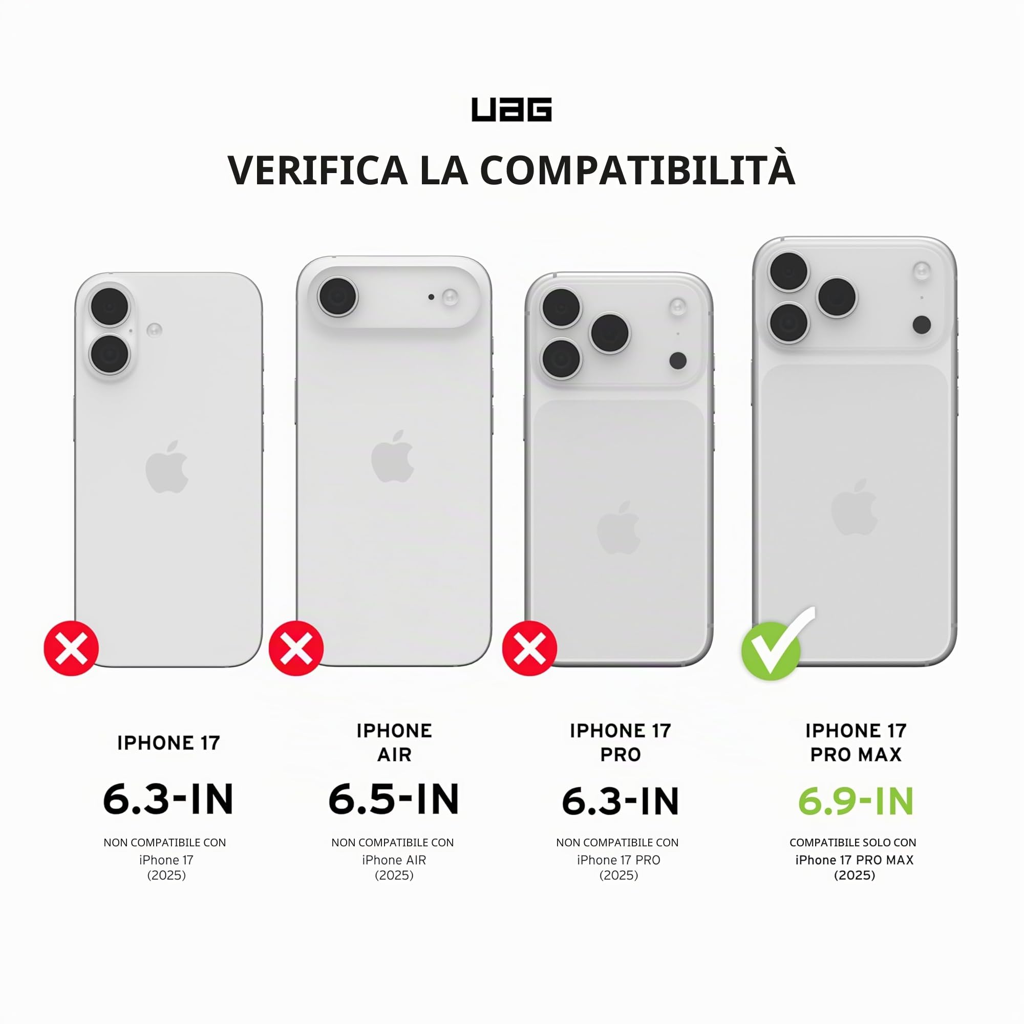 Urban Armor Gear Monarch Pro Custodia iPhone 17 Pro Max | Perfetta aderenza | Resistenza alle cadute di 7,6 m | Modulo magnetico | Bordi rialzati | Tutte le porte accessibili