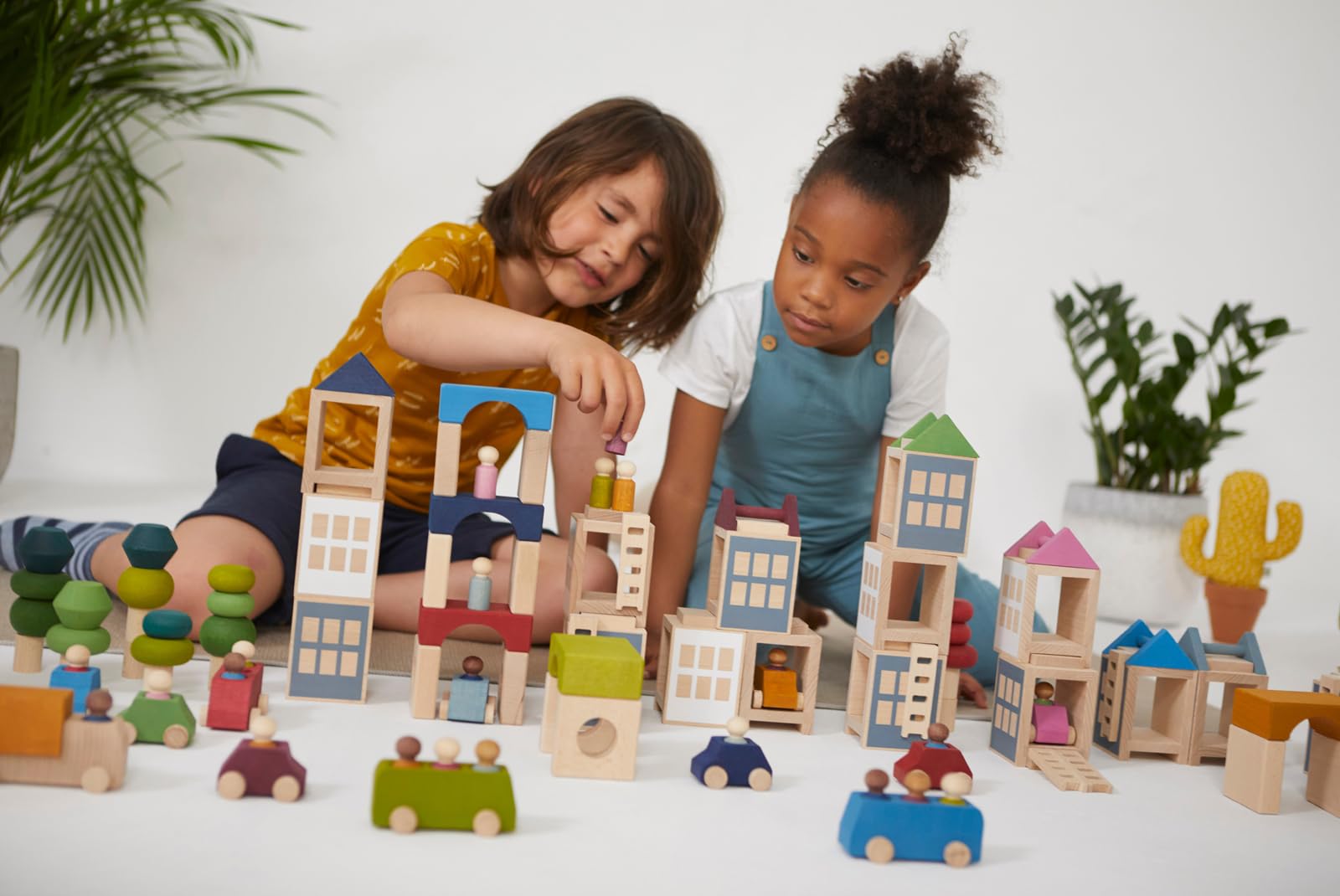 Amazon | lubulona ルブロナ 積み木 ベーシックタウンセット 人形付き