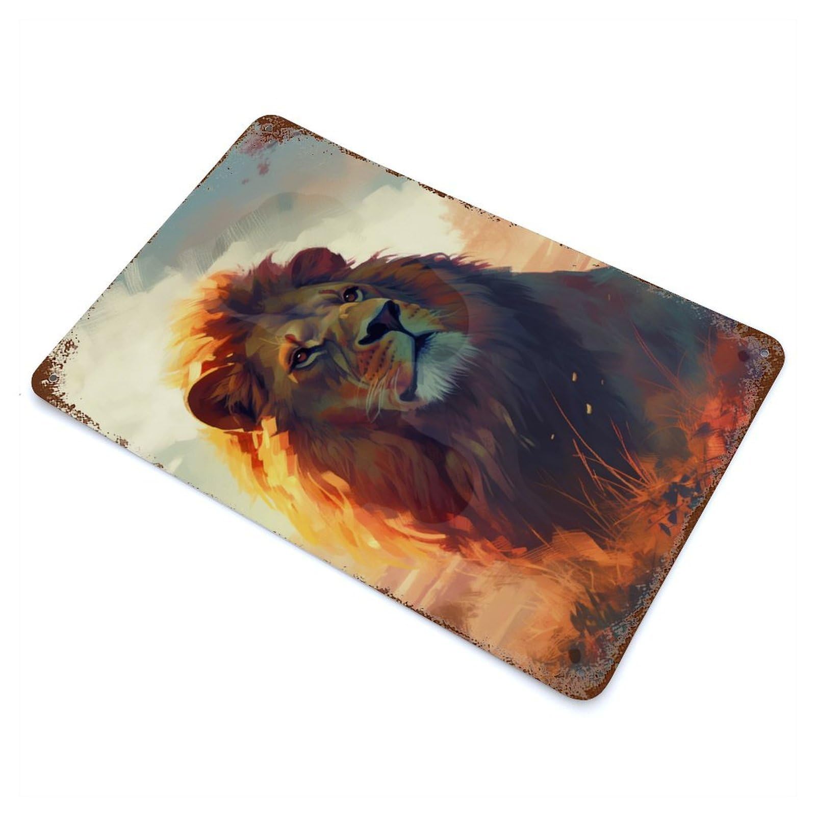King of The Savannah Distressed Metal Wall Sign 11.8"x7.9", for Farmhouse, Kitchen And Entryway Decor, Rustic Home Decor