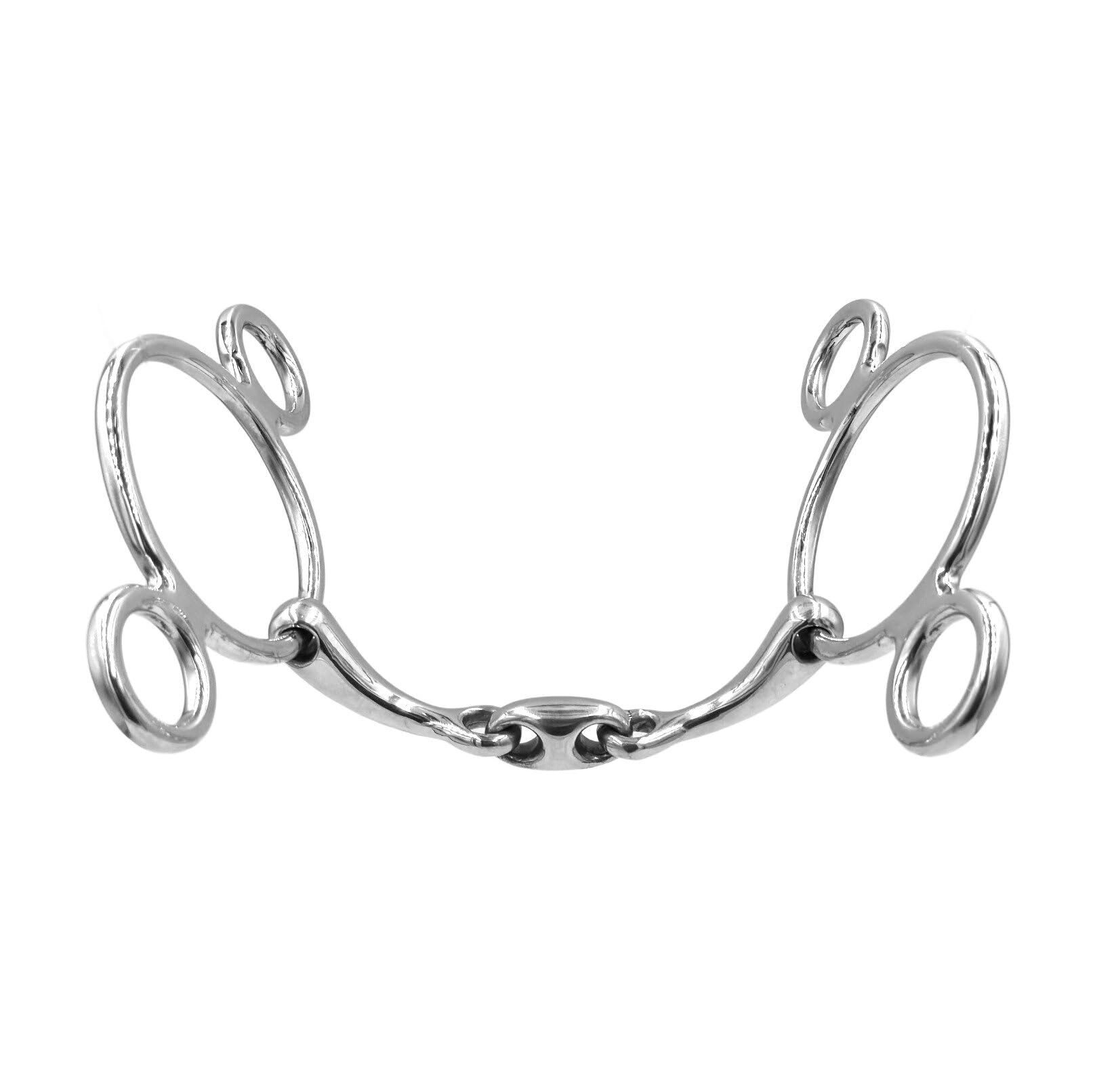 Equine Smile ES0125 ErgoBit 3-Ring Snaffle Bit Double Broken Anatomically Shaped Mouth Friendly Stainless Steel Bit Thickness 14 mm (12.5 cm) - Image 4