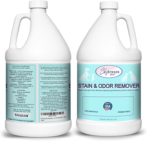 Miniatura 7 de Eliminador de olores de manchas para mascotas, limpiador enzimático superconcentrado, Sky Breeze Plus, removedor de olores y manchas extrafuerte, el