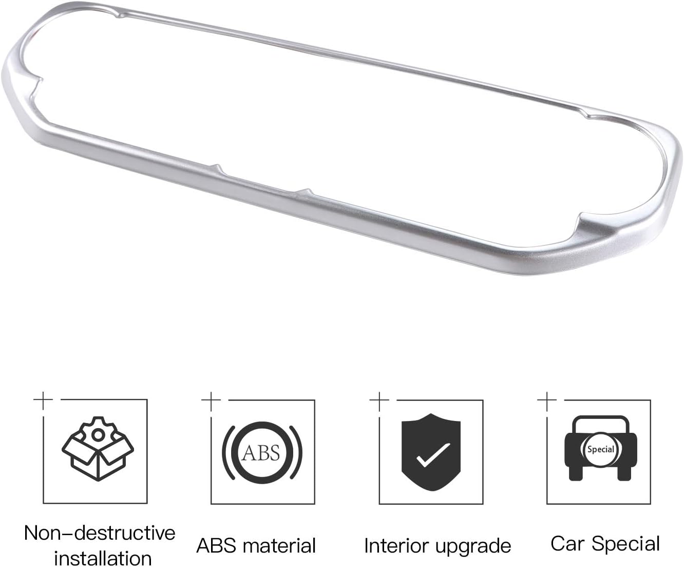 RT-TCZ Center Control Dash Board Air Conditioner Switch Panel Cover Trim ABS Frame for 2018-2023 Jeep Wrangler JL JLU Gladiator JT Silver