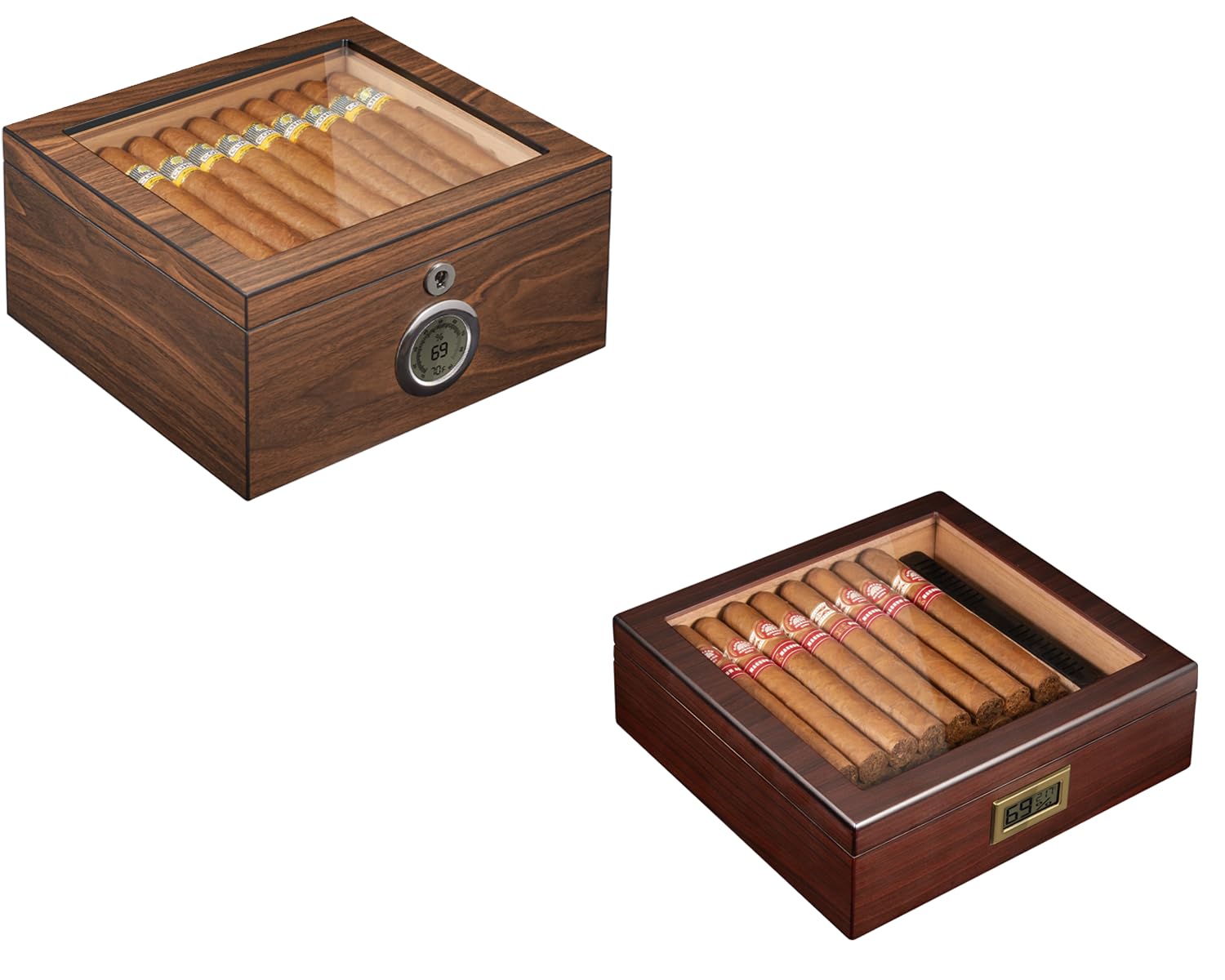 Amazon.com: Cigar Humidor, Spanish Cedar Wood, Air Circulation System ...
