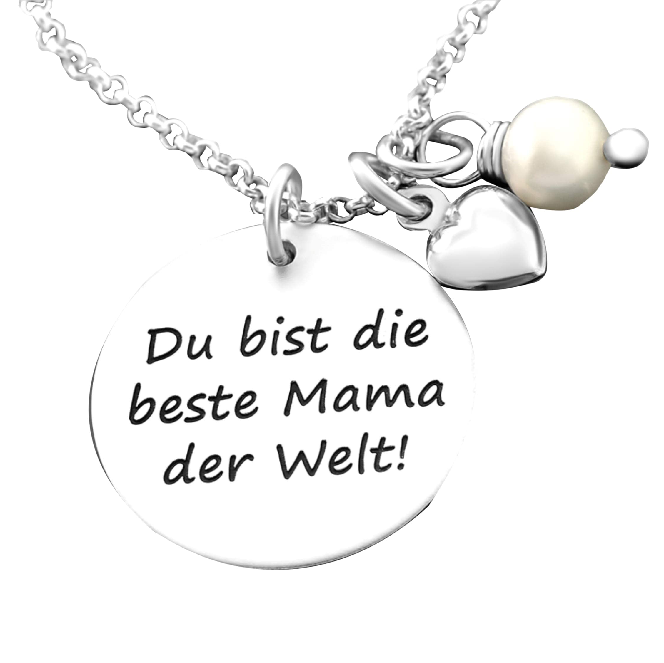Namenskette Kette mit Gravur Silberkette mit Namen Schmuck mit Herz personalisierbar für Mama personalisierter Schmuck Damenschmuck Geburtskette Silberschmuck Namensschmuck
