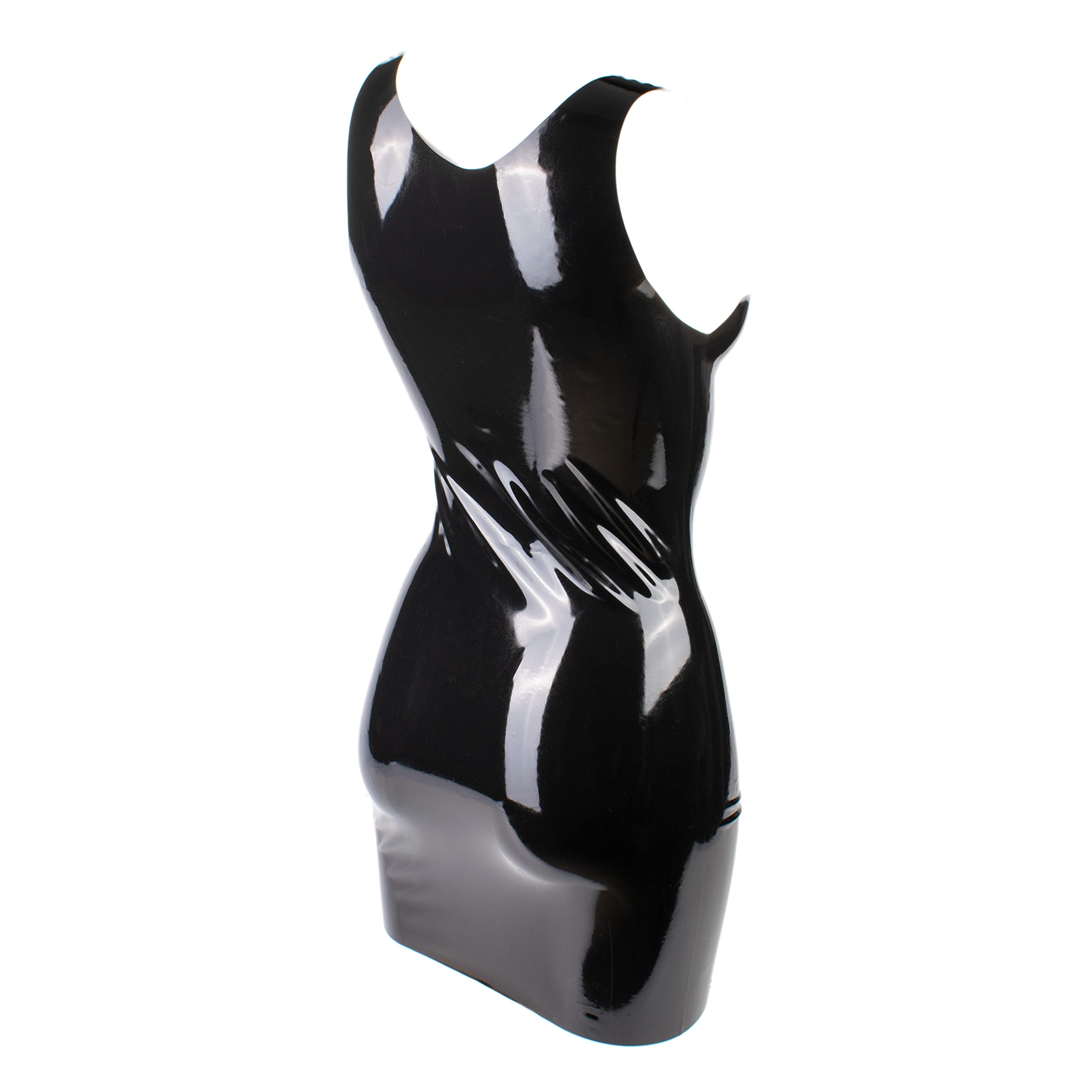 Robe en Latex Mini - Robe en Latex Courte - Bras Libres avec Bretelles - Décolleté Profond Robes Sexy pour Femmes. Noir 0.4mm XL
