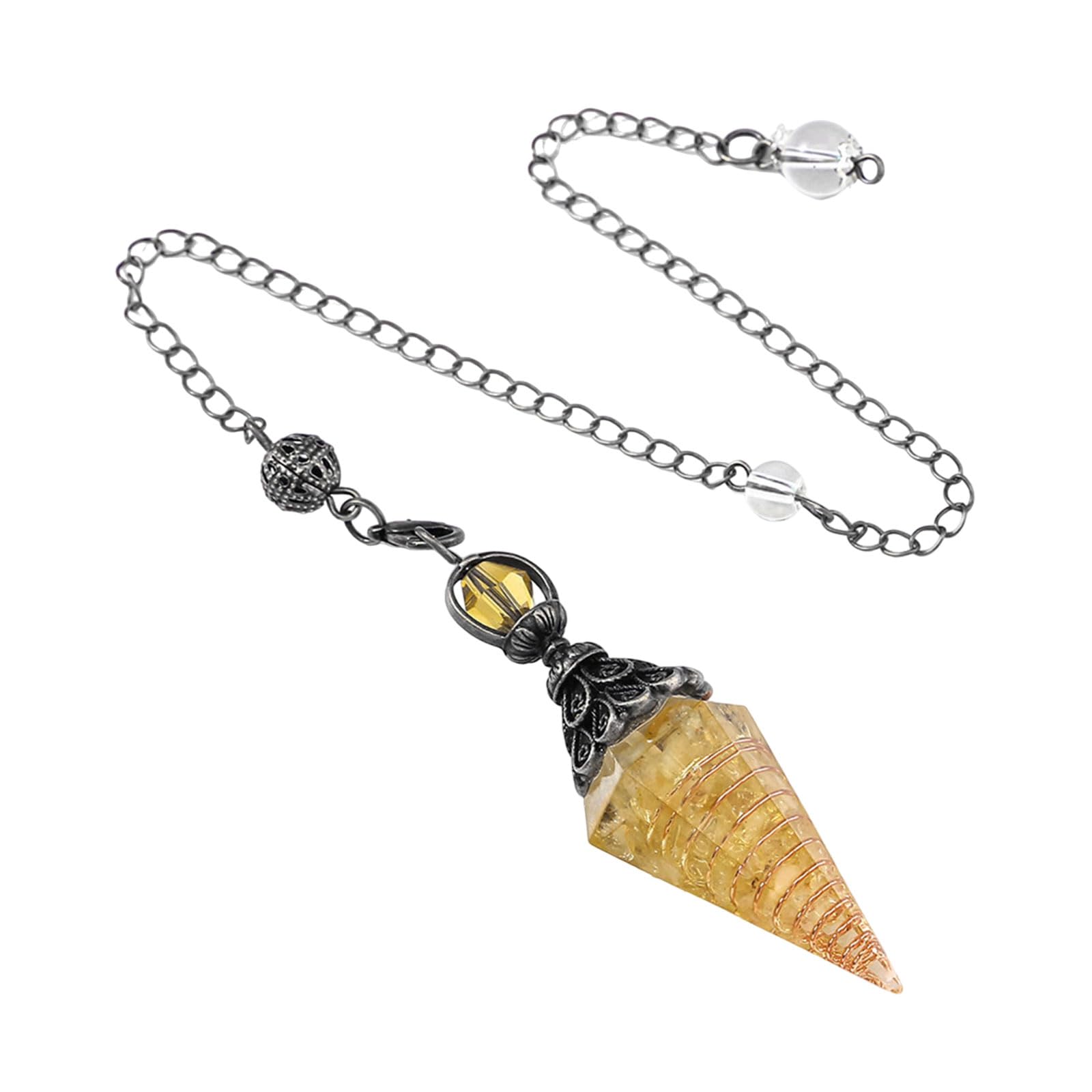 Beimus Natural Pendulums, Hexagonal Crystal Healings Stone for Divination and Reikis Energy Work Crystal