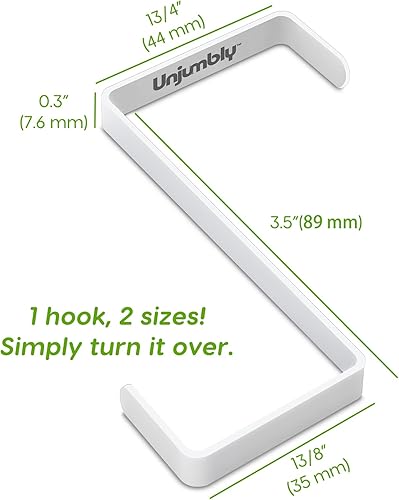 Miniatura 2 de Unjumbly ganchos para encima de la puerta reversibles diseñados para los dos anchos de puerta más populares 4 unidades