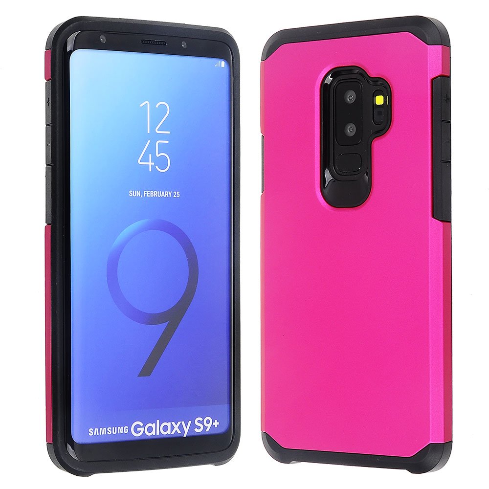 Amazon.com: Cube Cell Phone Case for Galaxy S9 Plus - Back Cover on Black  TPU Skin - Solid Hot Pink Honey Leather : Cell Phones & Accessories