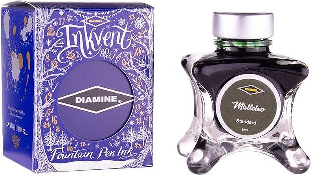 Diamine - Fountain Pen Ink, Misteltoe, 50ml, Inkvent, Blue Edition