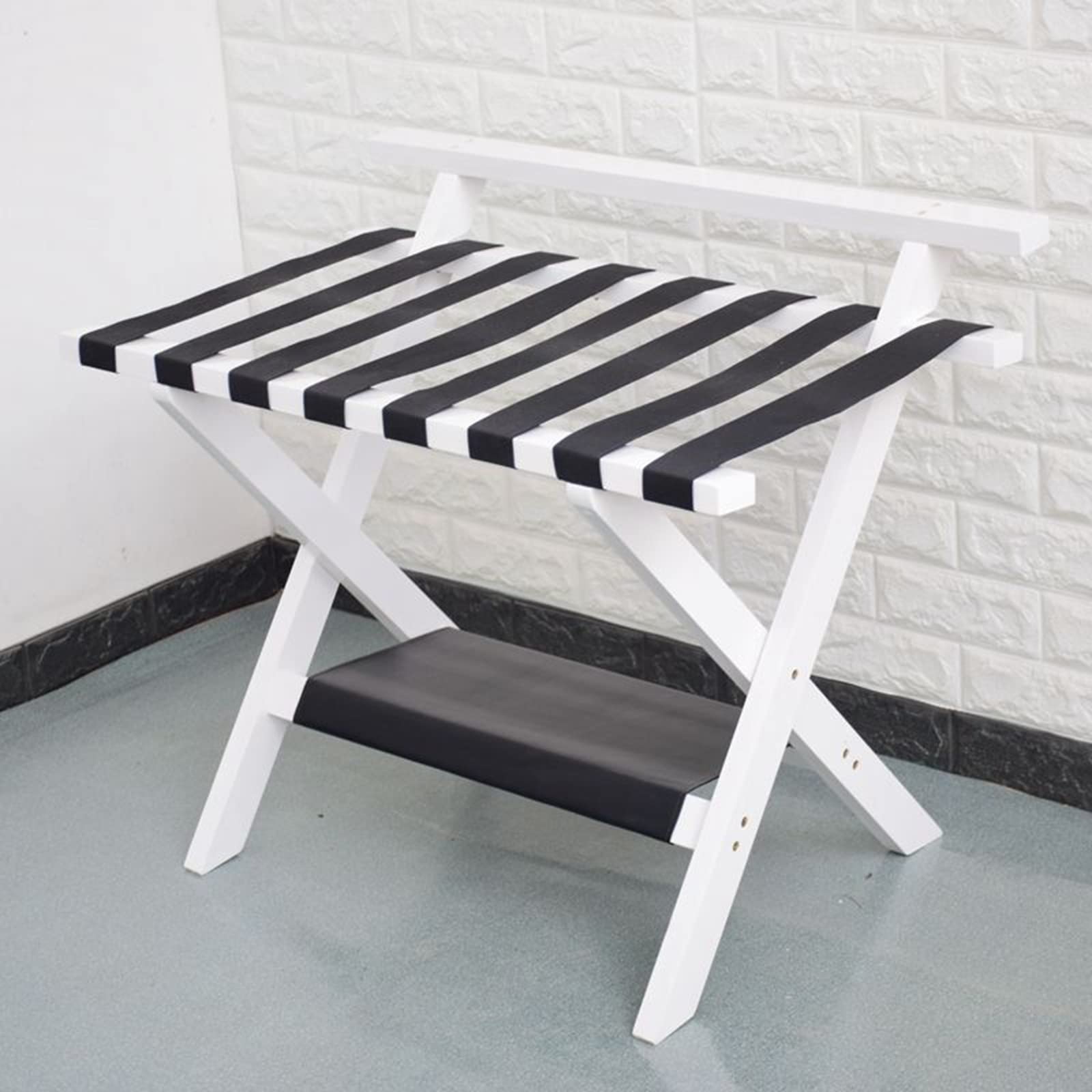 Porte-bagages hôtel en bois durable blanc pour chambre haut de gamme