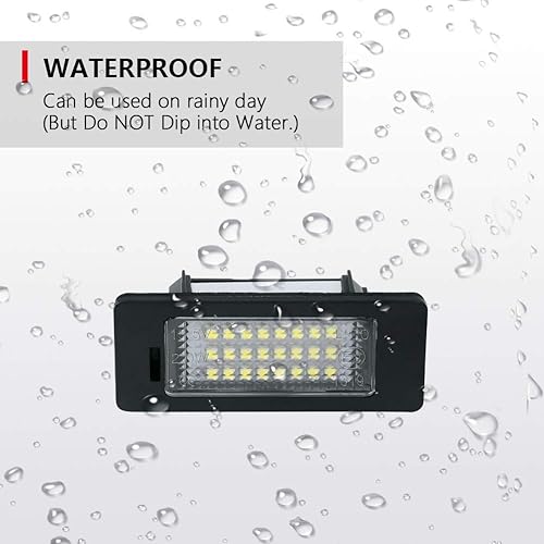 Miniatura 6 de Gempro Luz de matrícula, 2 piezas LED de placa de matrícula para Audi A1 A4 A5 A6 A7 S5 Q5 RS5 TT TTRS, alimentado por luces LED blancas de xenón