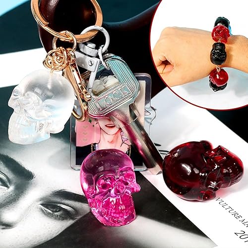 Miniatura 5 de BIGEBO Molde de resina de calavera, 3 piezas de molde de silicona de calavera 3D para vela de resina, molde de vela hecho a mano, molde de resina