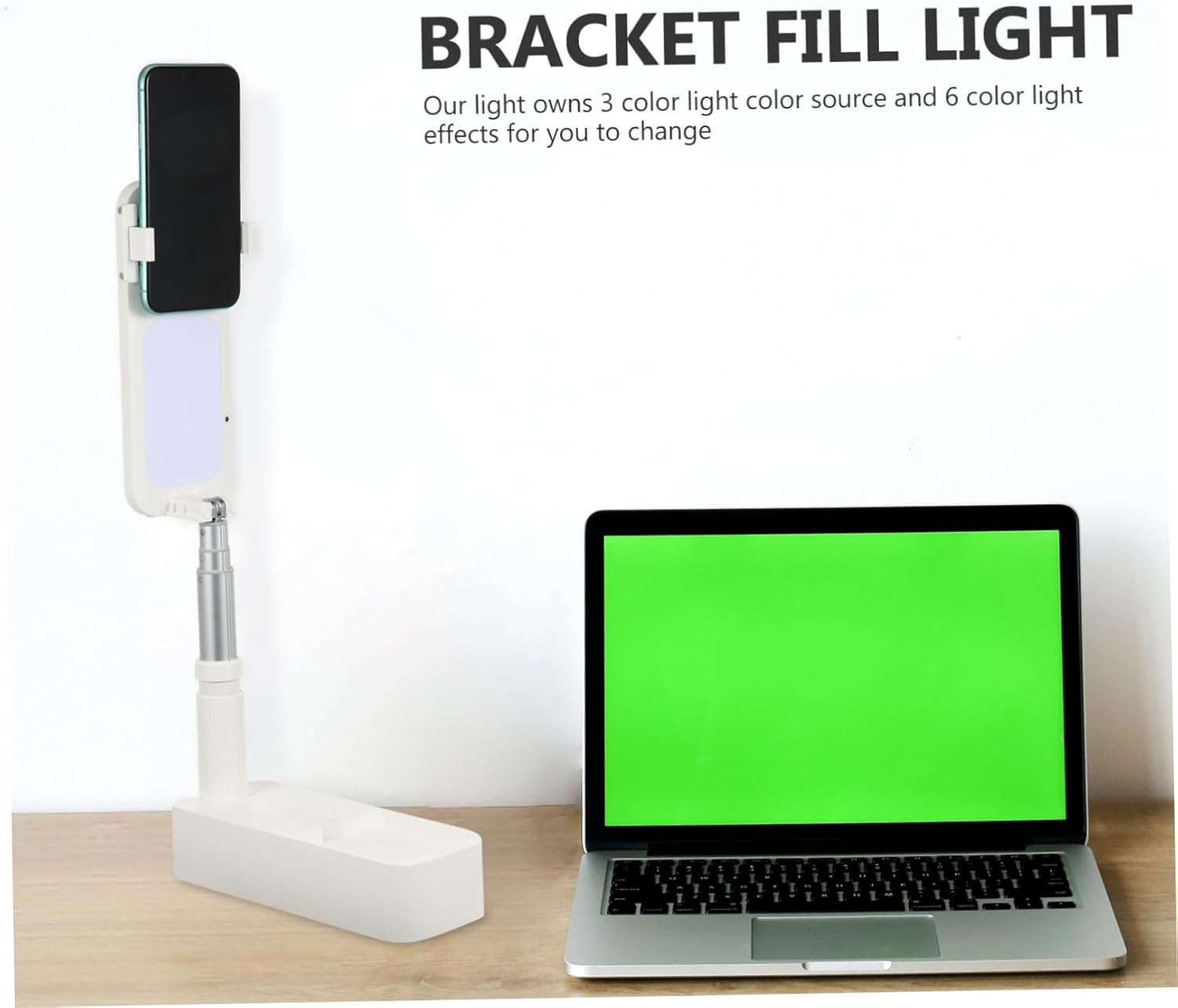 Uonlytech 1pc Retractable Live Broadcast Stand Fill Light Rotating Phone Holder for Vlogging Streaming and Photography Multifunctional Wireless Design for Easy Use and Portability