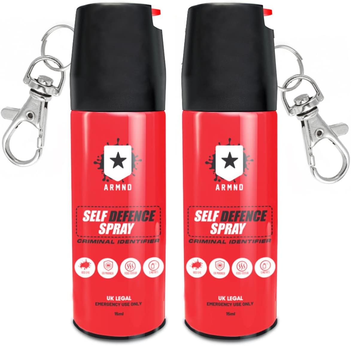 Self Defence Spray ARMND Criminal Identifier Spray TWIN PACK for Personal Protection UK Legal